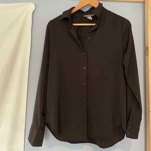 H&M black long sleeve button up